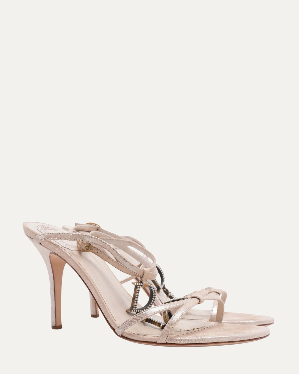 Galliano Era Pearl Logo "Spell-Out" Sandals (c. 2004)