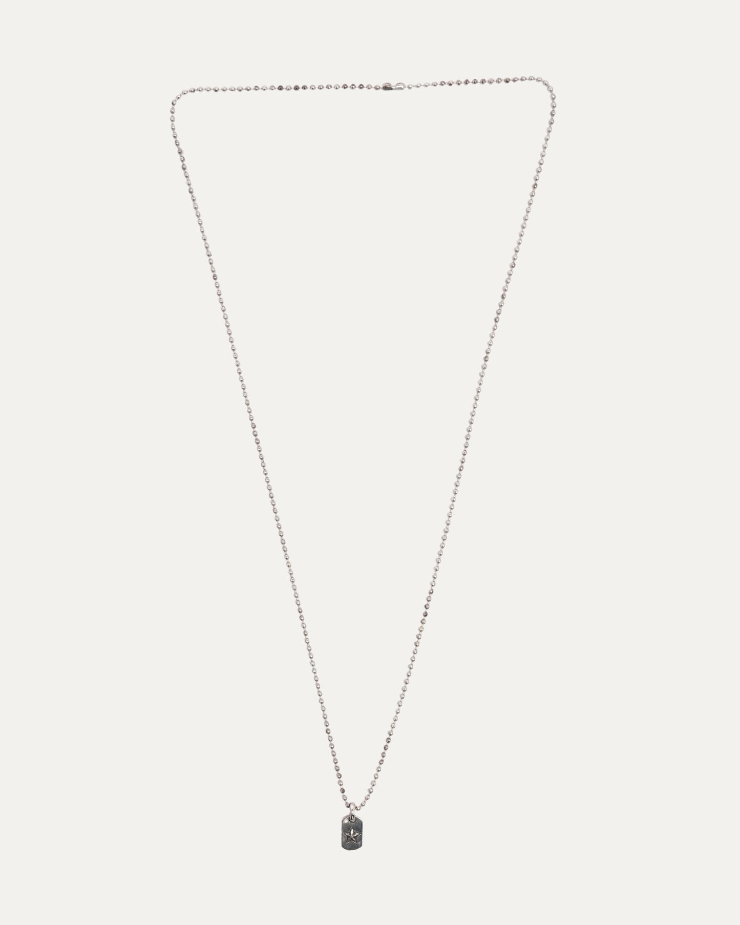 Mini Star Dog Tag Pendant on Ball Chain Necklace
