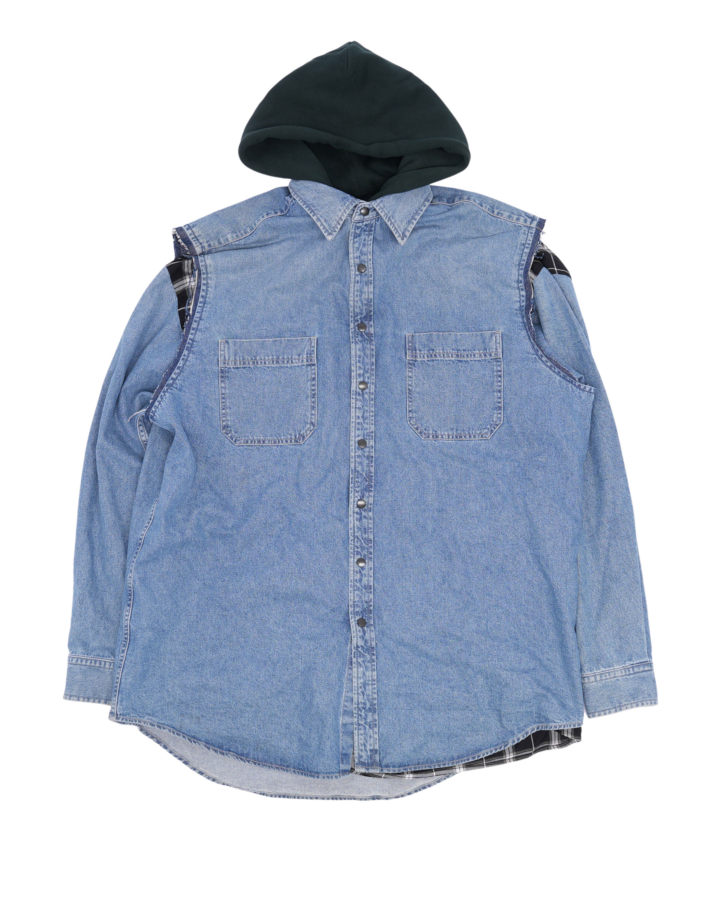 Twinset Denim & Check Shirt Hoodie