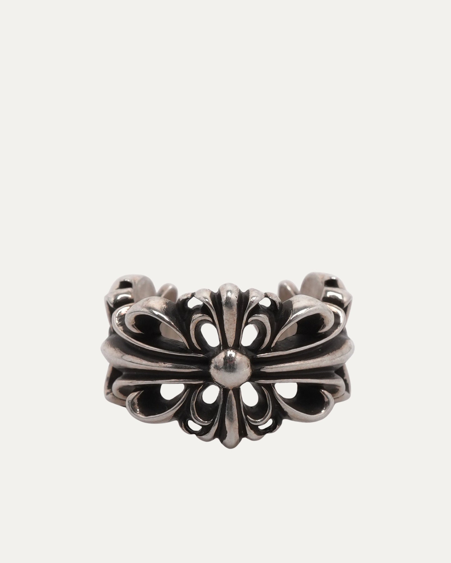 Double Floral Cross Ring