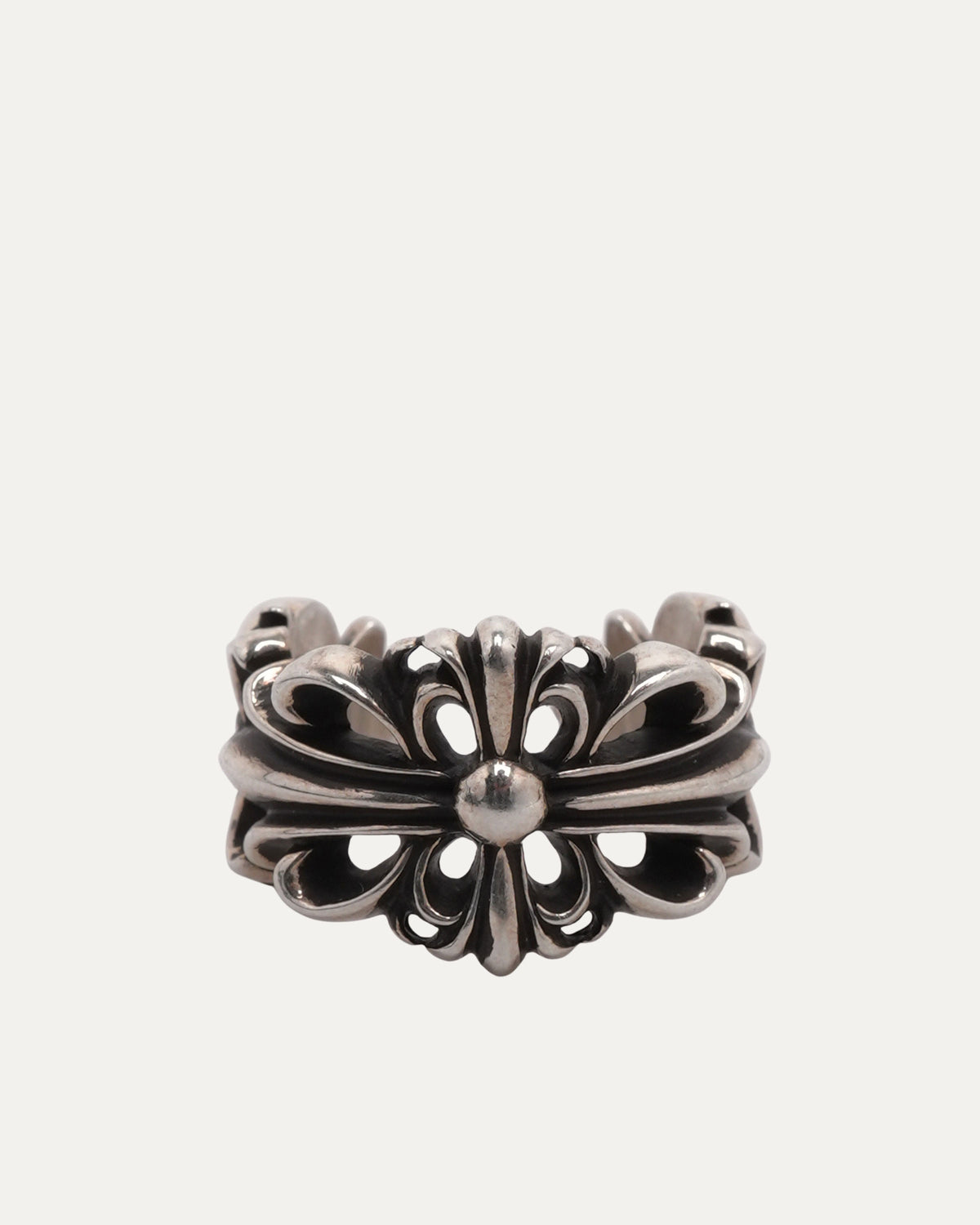 Double Floral Cross Ring