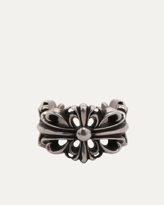 Double Floral Cross Ring
