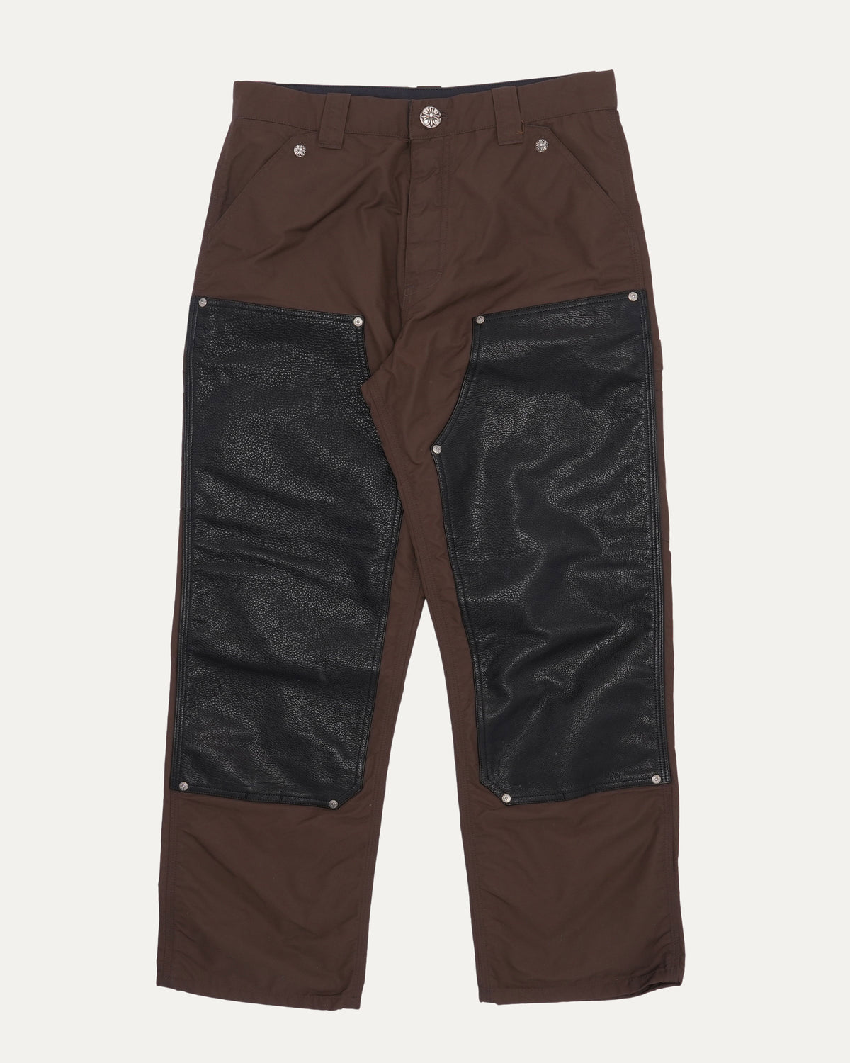 Nylon and Leather Double Knee Pants