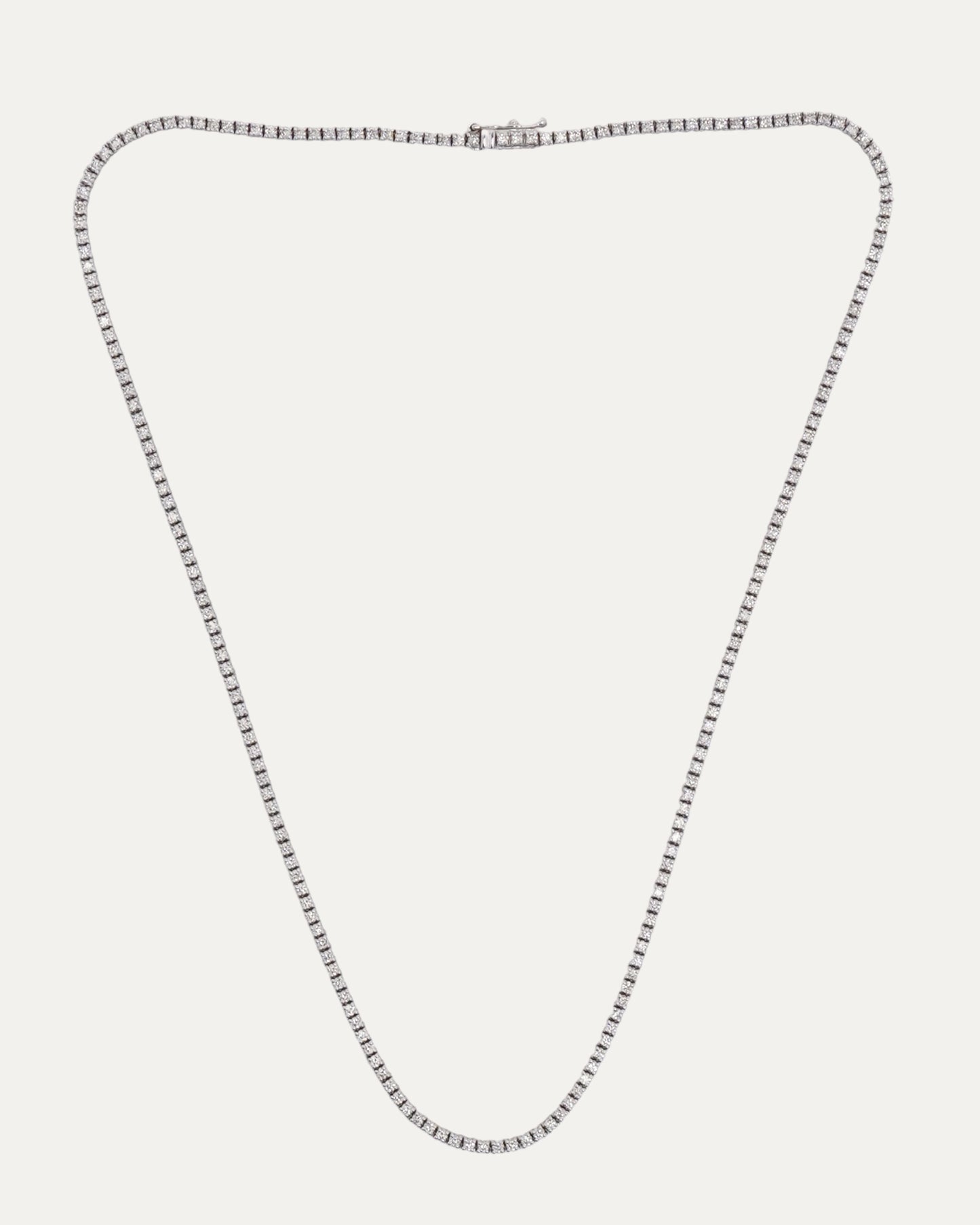 Invisible Setting Natural Diamond Tennis Chain Necklace