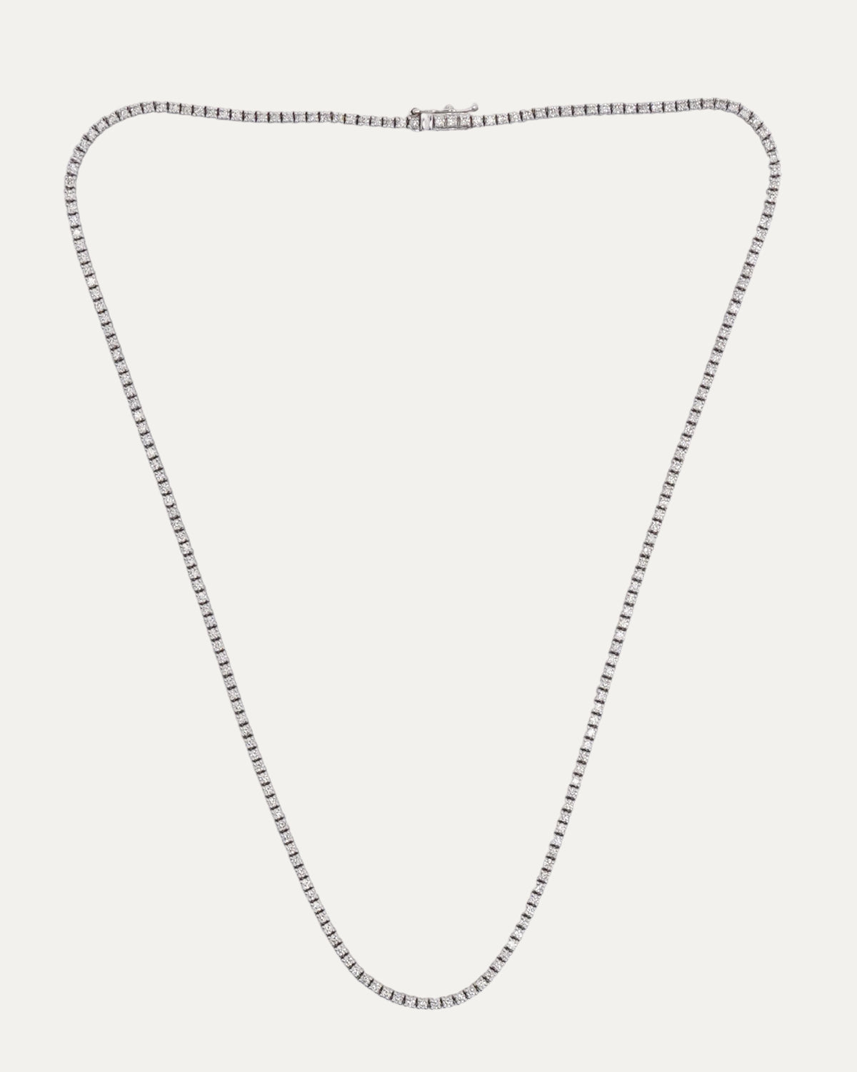 Invisible Setting Natural Diamond Tennis Chain Necklace