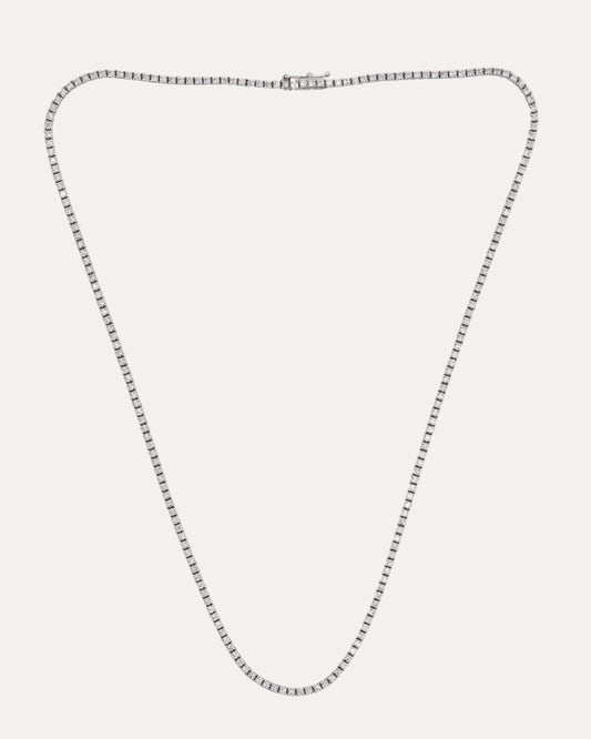 Invisible Setting Natural Diamond Tennis Chain Necklace