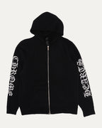 Life Sentence Spell Out Embroidered Zip Up Hoodie