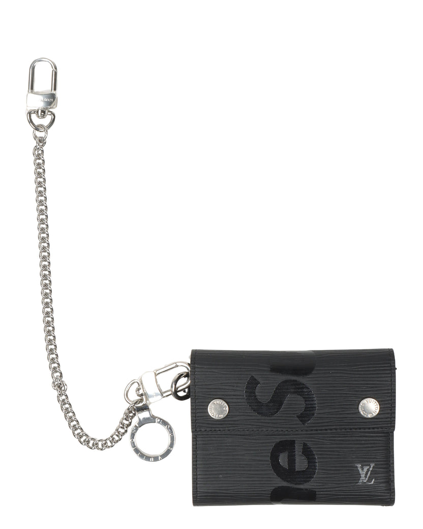 Louis Vuitton x Supreme Chain Wallet Epi Black