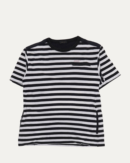 Striped Zipper Detail Pocket T-Shirt