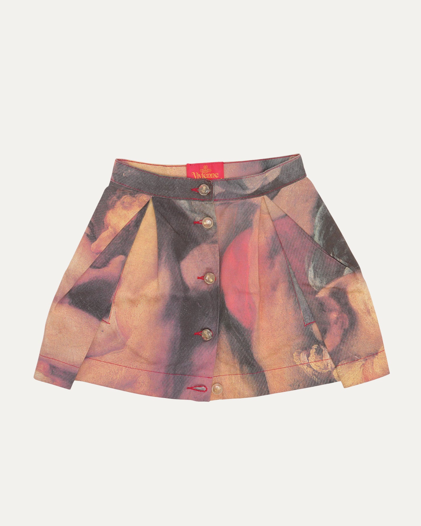 Hercules Kiss Print Denim Skirt