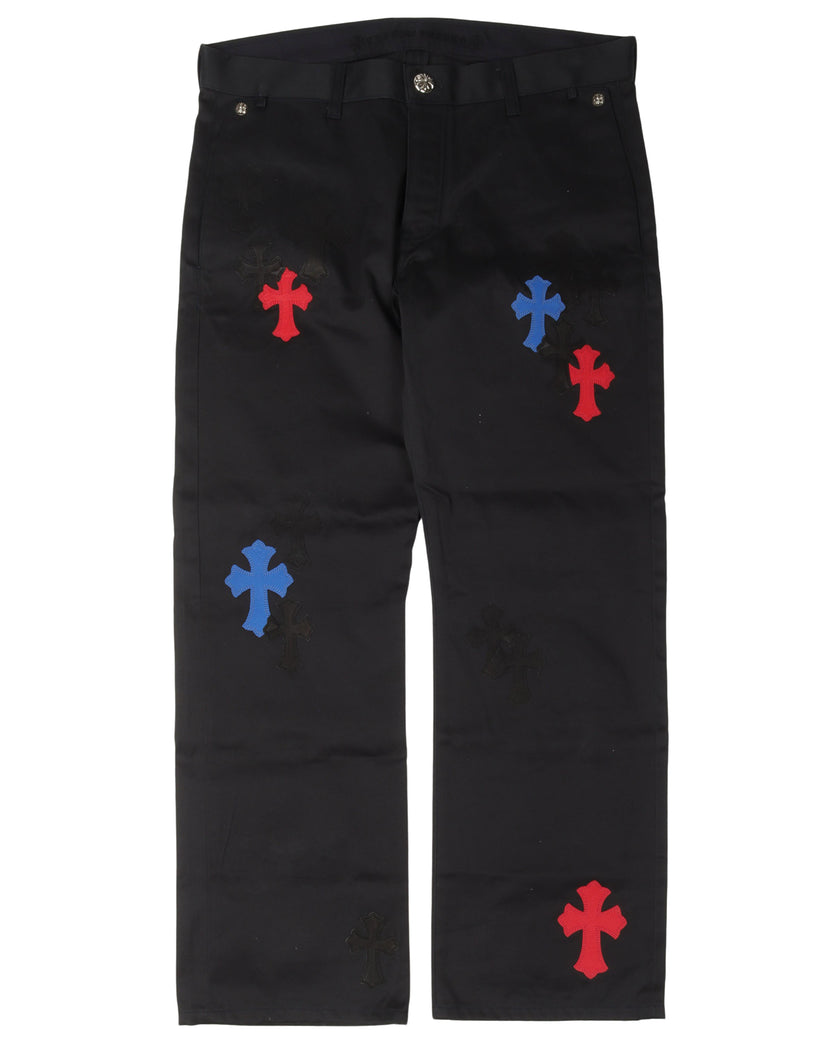 Multicolor Cross Patch Chino Pants