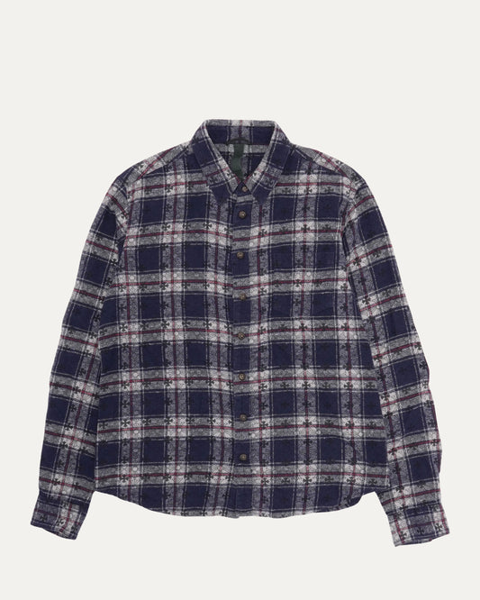 Monogram Cross Patch Loose Ends Flannel Shirt