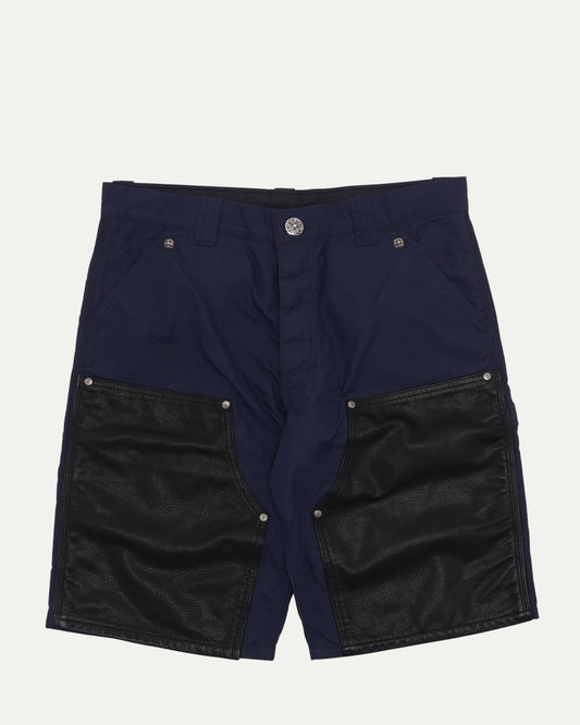 Nylon and Leather Double Knee Shorts