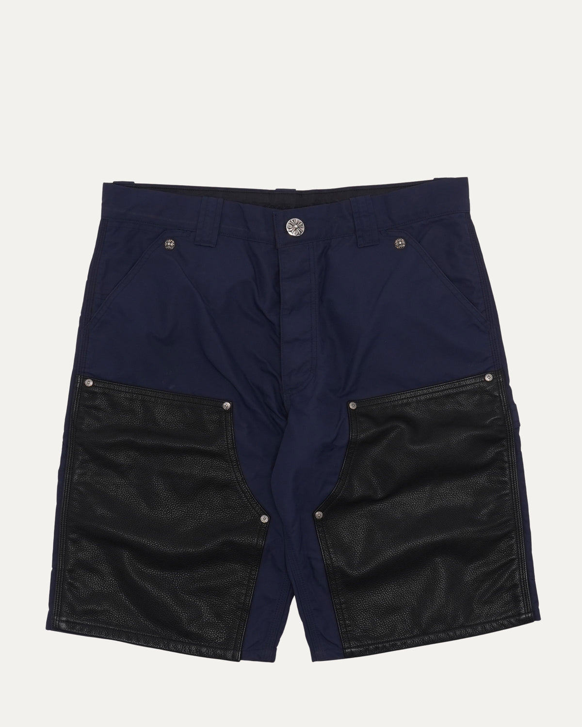 Nylon and Leather Double Knee Shorts