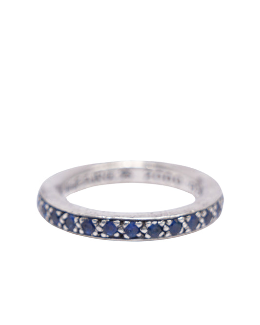 Silver & Blue Sapphire Band Ring