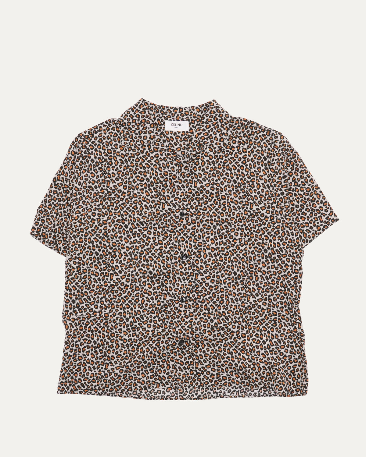 Leopard Print Camp Collar Shirt