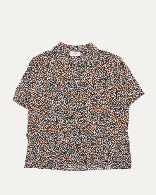 Leopard Print Camp Collar Shirt
