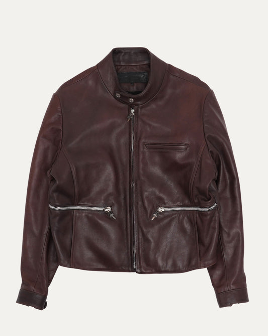 Leather Cafe Racer Jacket