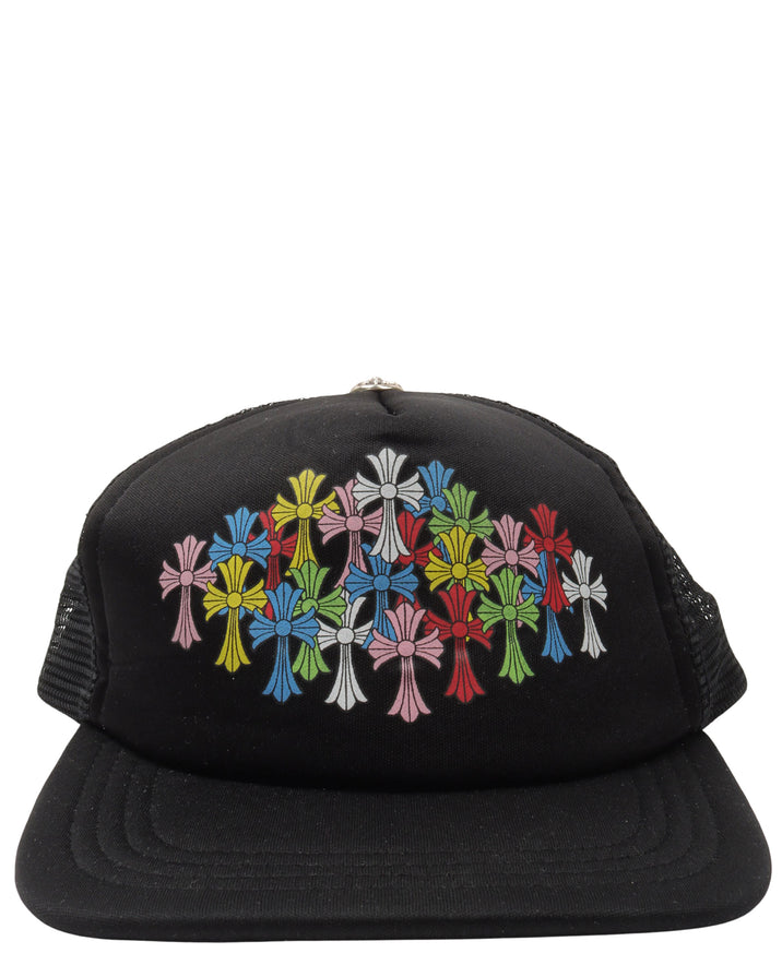 Multicolor Cross Patch Trucker Hat