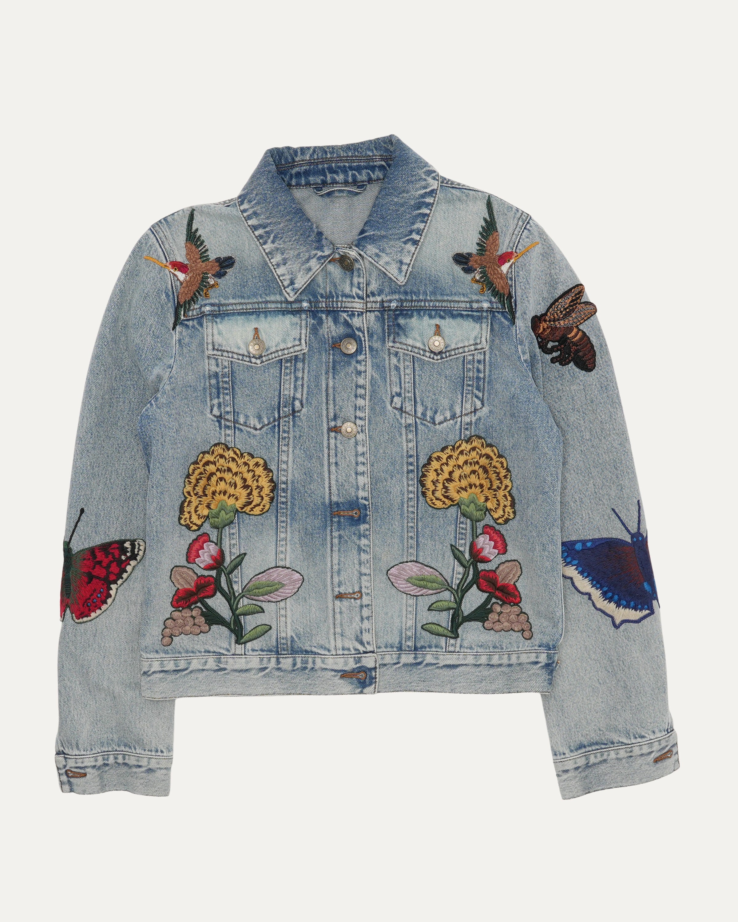 L'Aveugle Par Amour Embroidered Denim Jacket