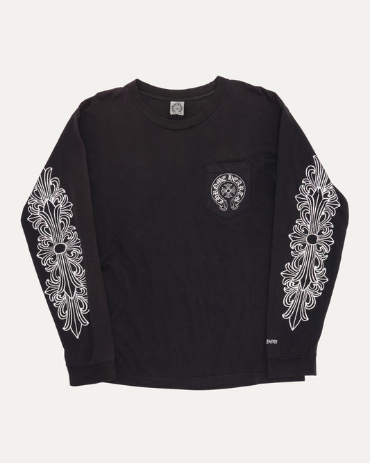 Vintage Las Vegas Horseshoe Logo Long Sleeve Pocket T-Shirt