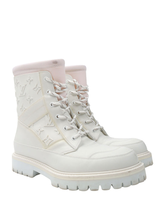 Monogram Leather Combat Boots