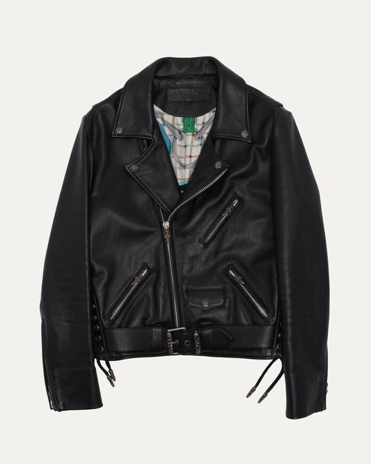 Hermes Silk-Lined JJ Dean Leather Jacket