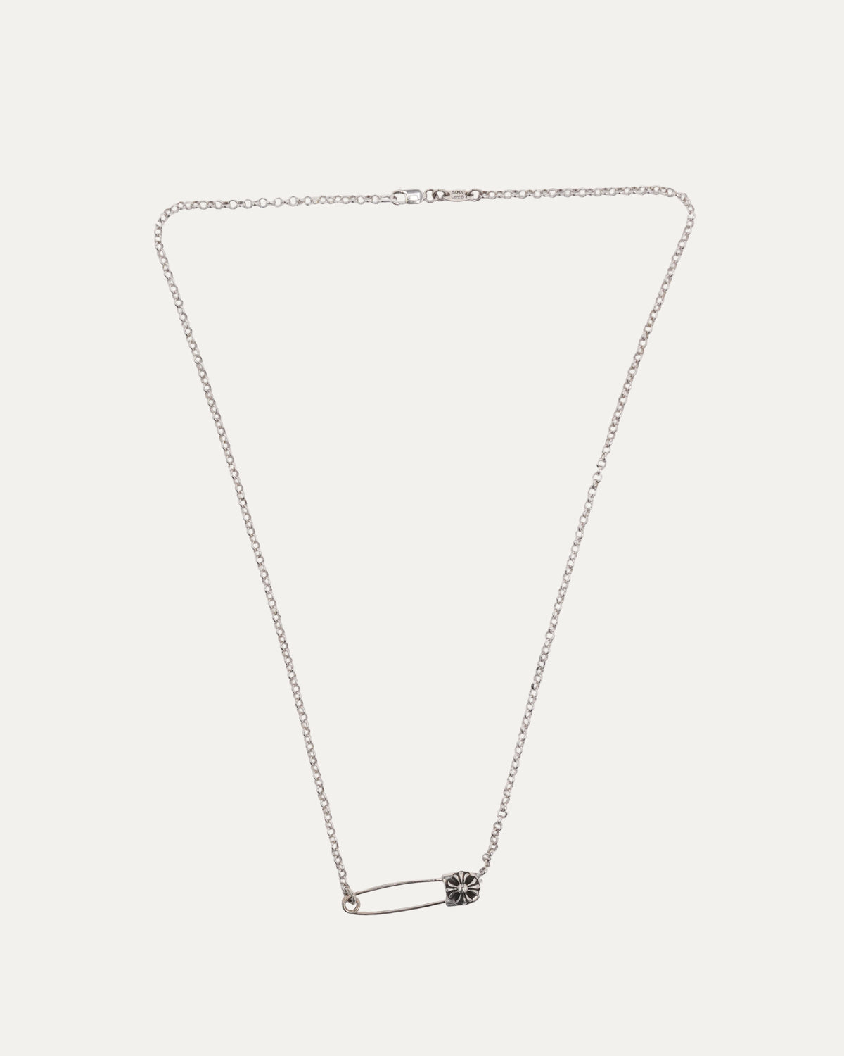 Safety Pin Roll Chain Necklace