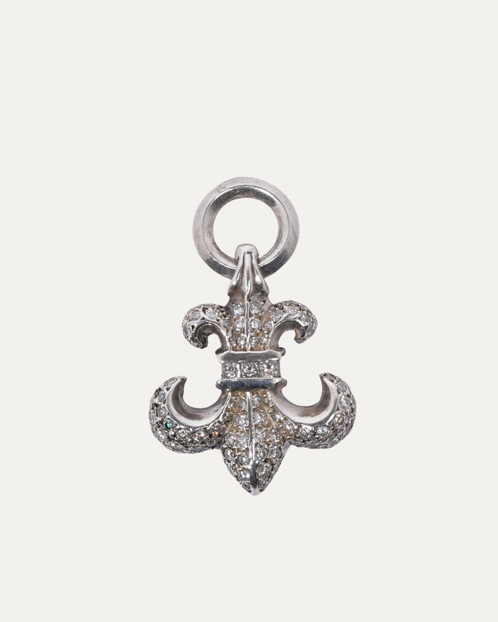 Fleur De Lis Pave Diamond Pendant