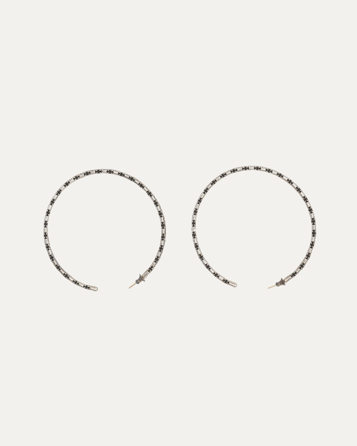 Cross Engraved Hoop Earrings