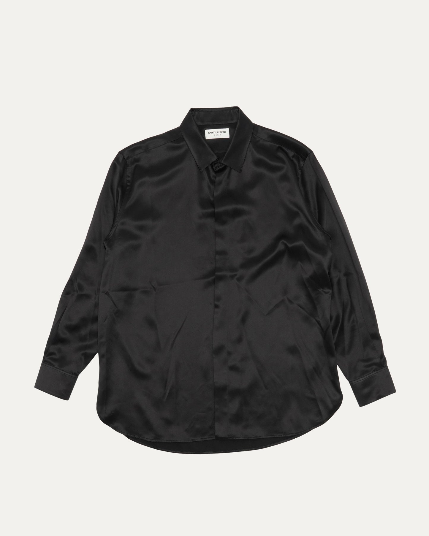 Hidden Placket Silk Shirt