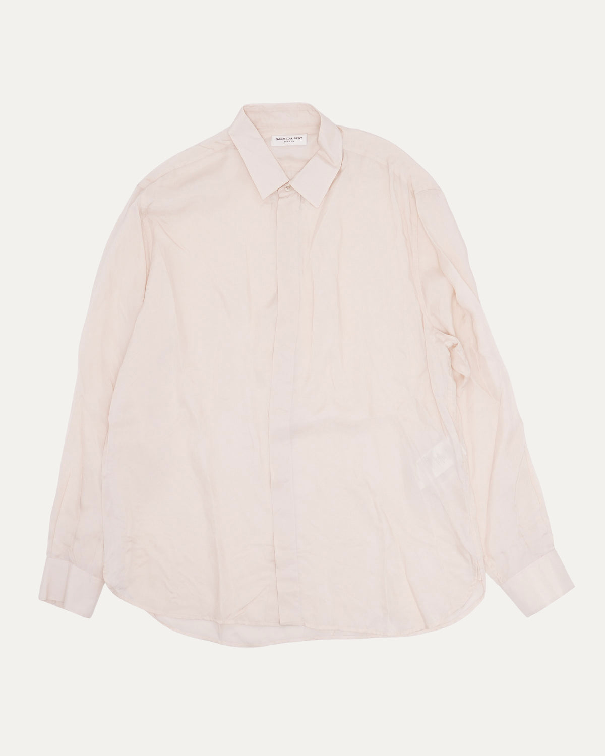 Hidden Placket Silk Shirt