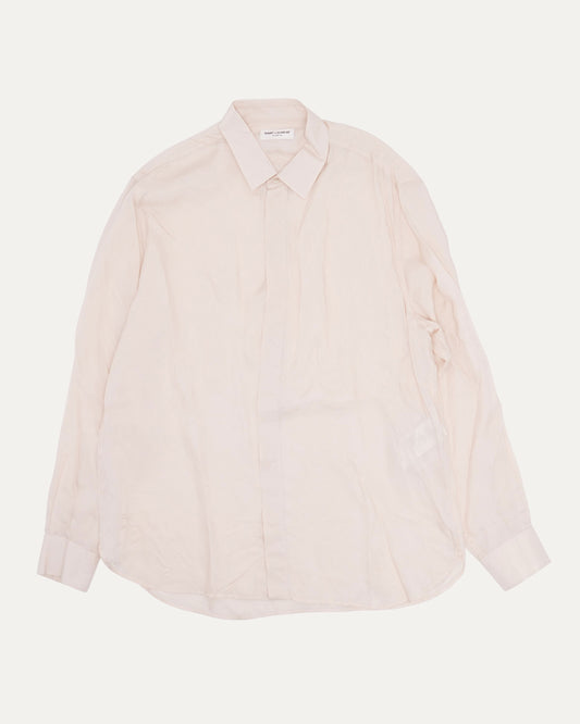 Hidden Placket Silk Shirt