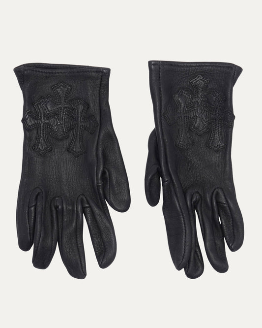 Cemetery Cross Patch Leather Gloves