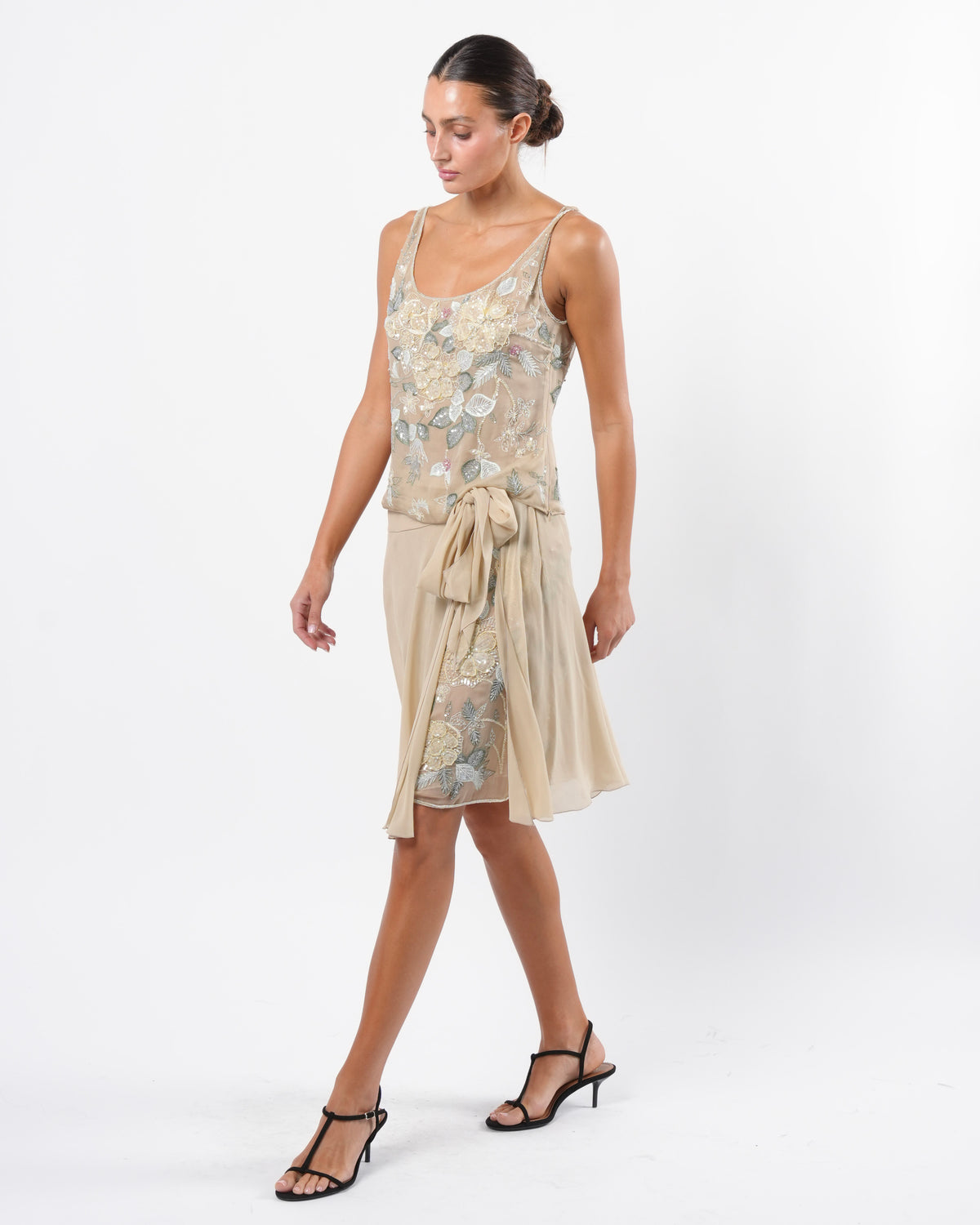 2000's Valentino Beaded Silk Skirt Set