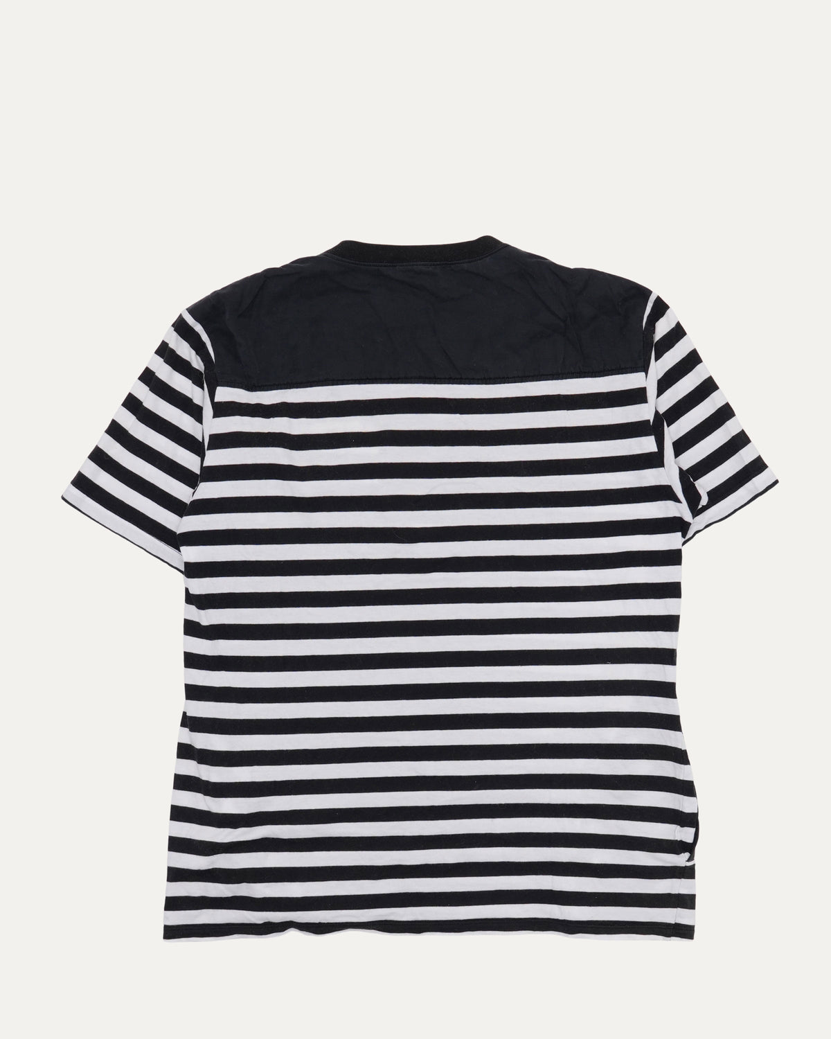 Striped Zipper Detail Pocket T-Shirt