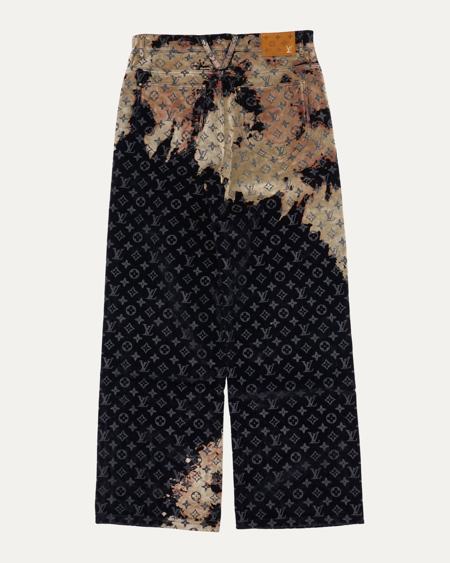 Bleached Flocked Monogram Pants