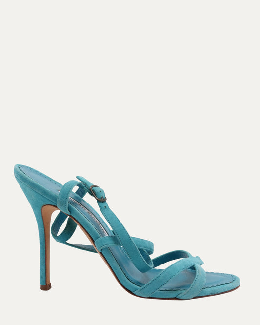 Suede Multi Strap Heels