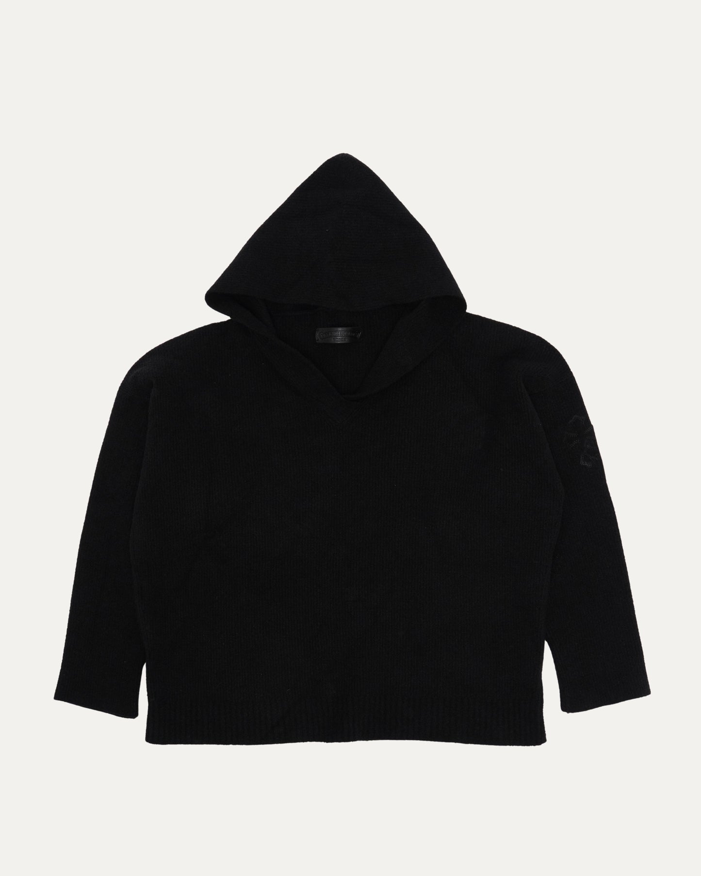 Pony Hair Cross Patch Hooded Sweater