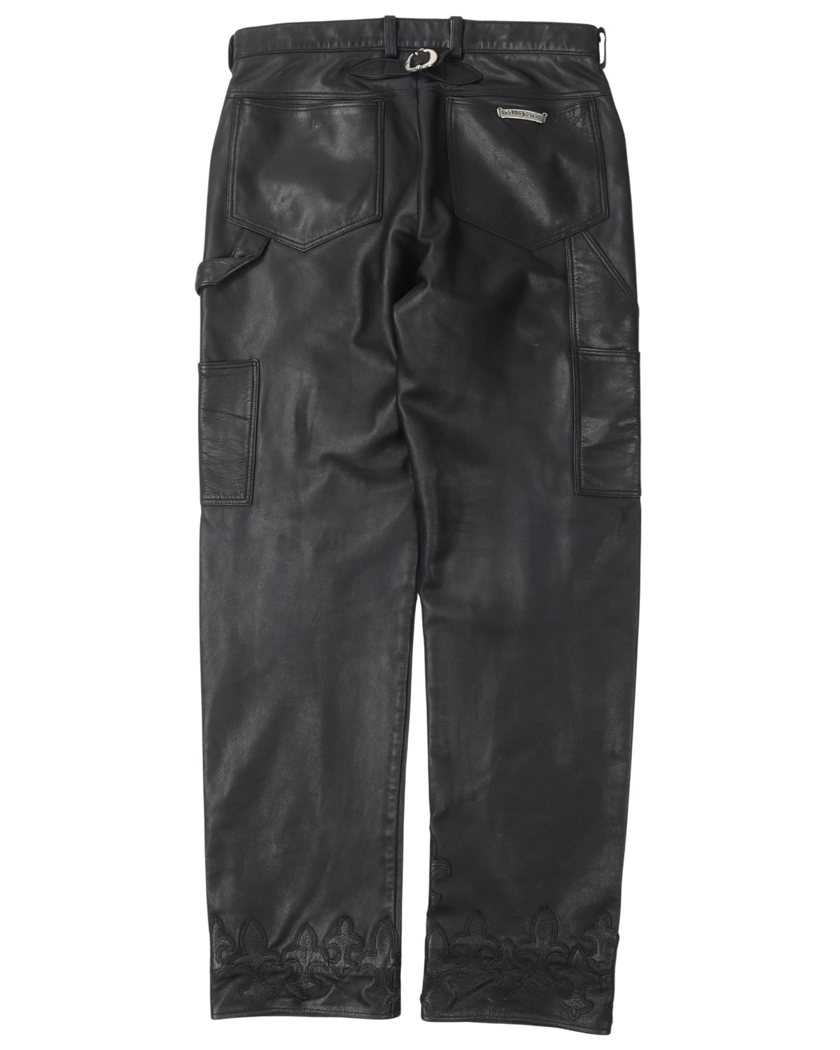Custom Le Fleur Cross Patch Leather Pants