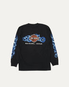 Harley Davidson Japan Okinawa Blue Flames Long Sleeve T-Shirt