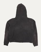 Distressed Logo Zip Up Hoodie