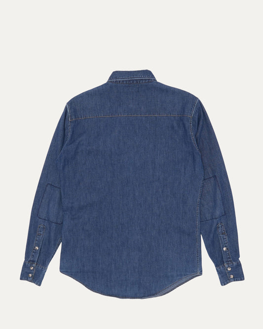 Repaired Dark Wash Denim Shirt