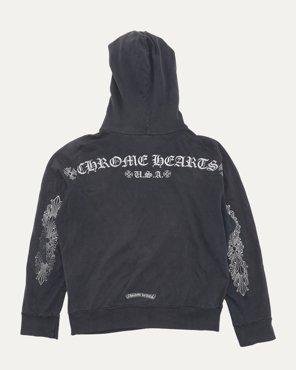 Vintage Thin Horseshoe Logo Zip Up Hoodie