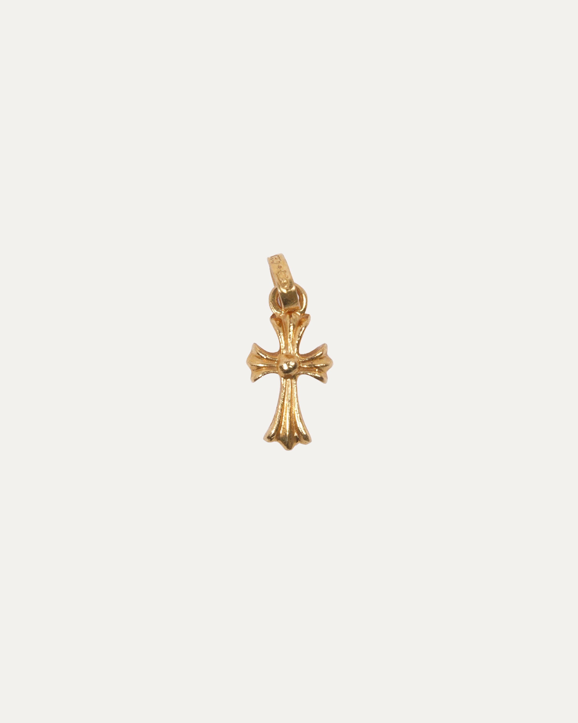 22k Gold Baby Fat Diamond Cross Pendant