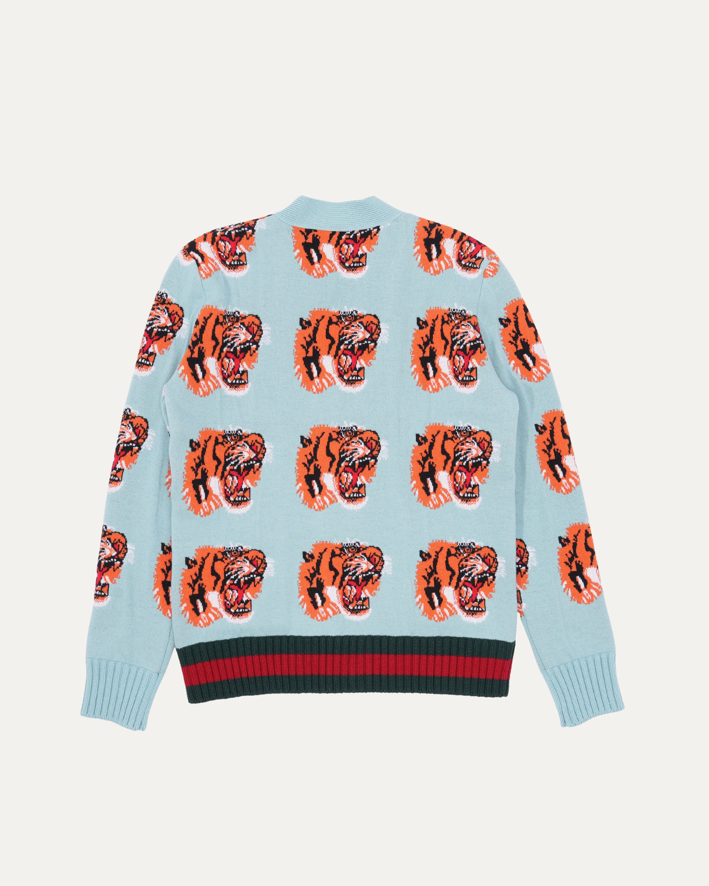 Tiger Jacquard Wool Cardigan