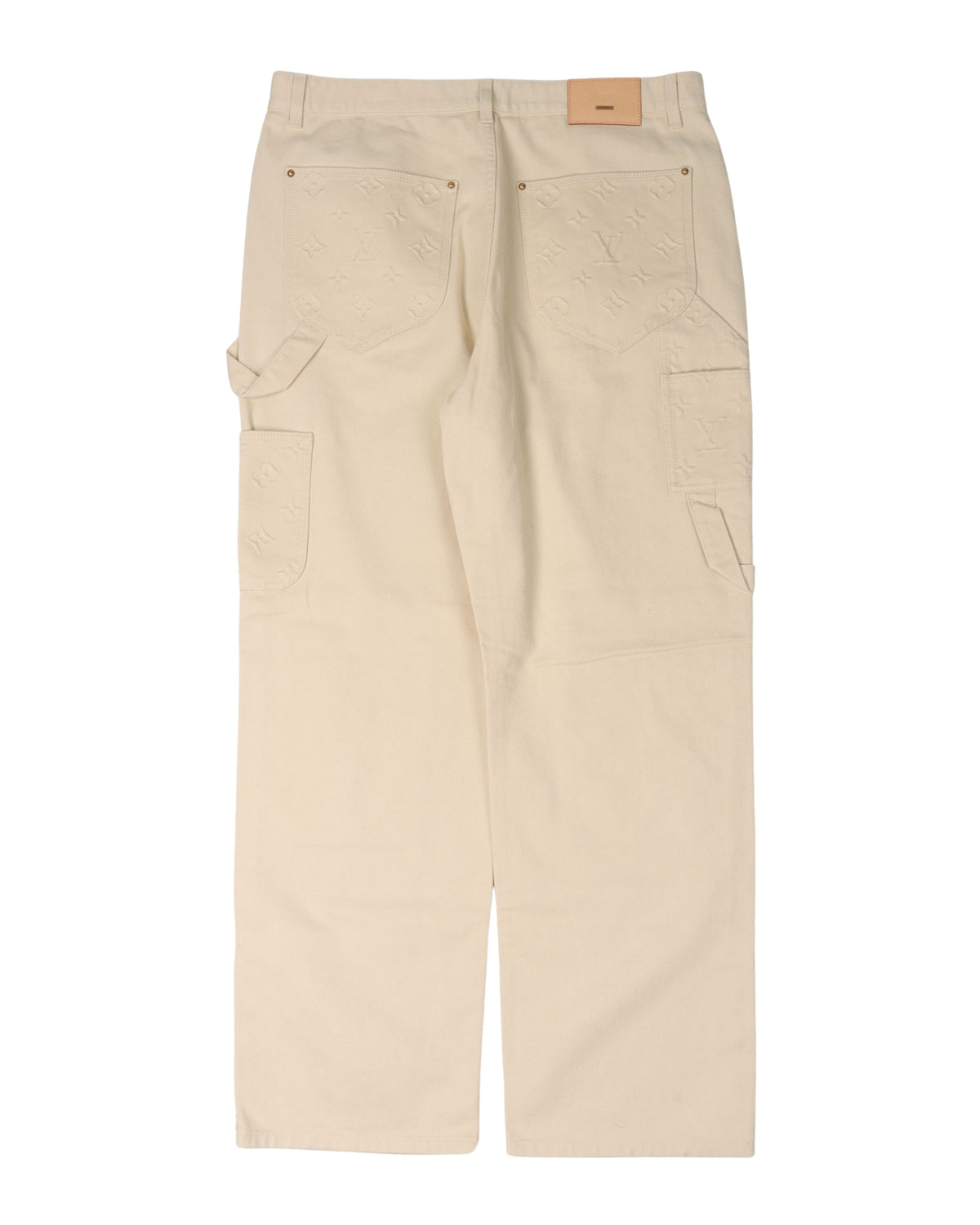 Monogram Embossed Double Knee Carpenter Pants