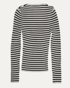 Scoop Neck Ribbed Striped Top
