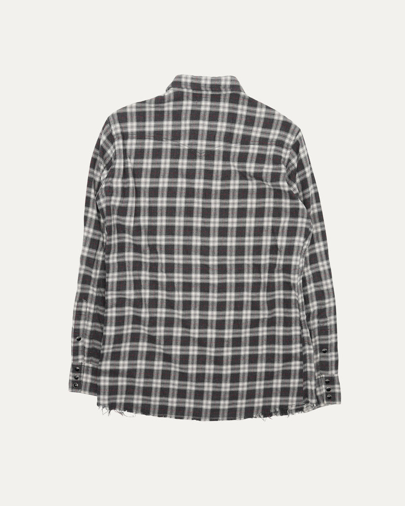 Raw Hem Western Flannel Shirt