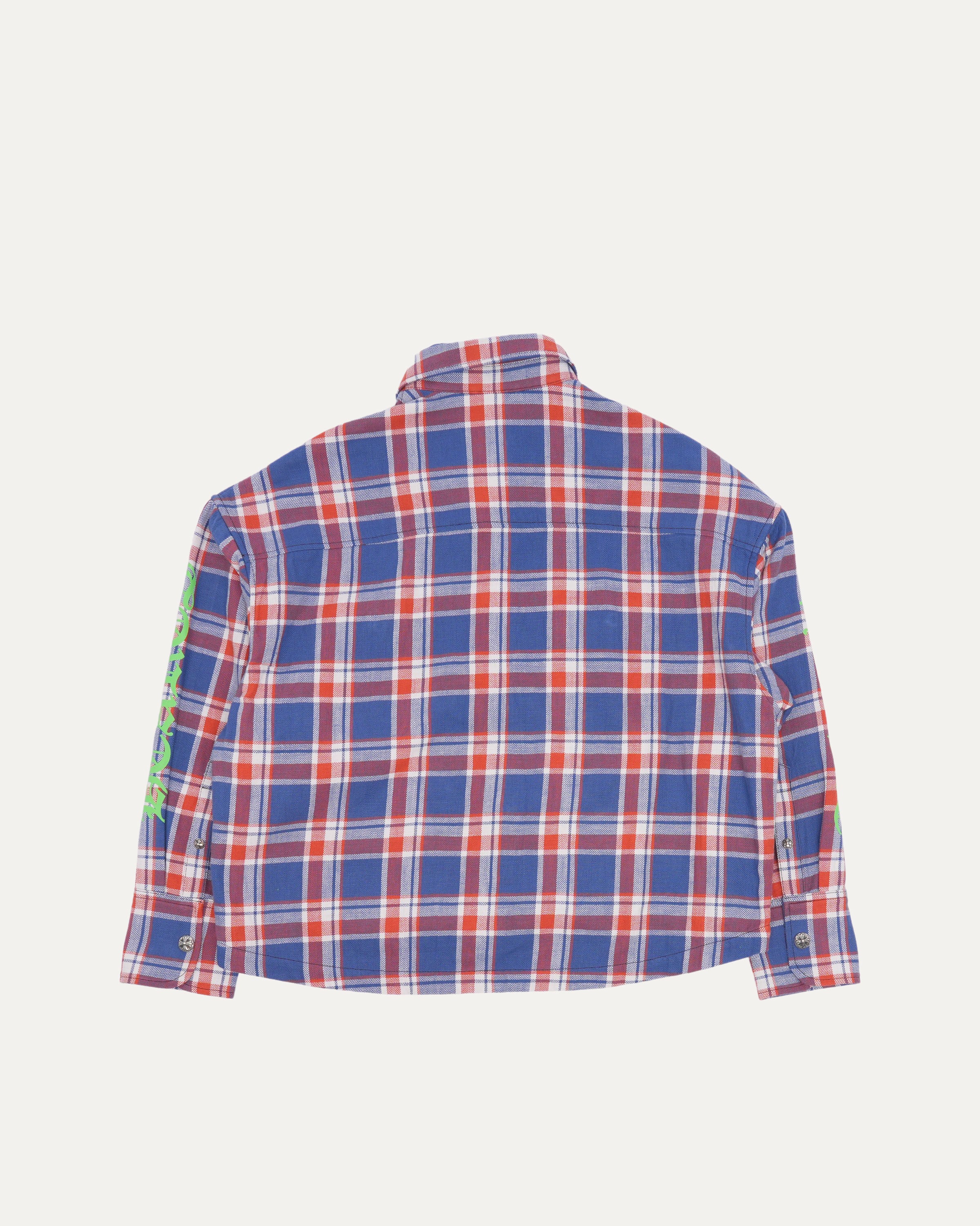 Sleeve Print Flannel Shirt